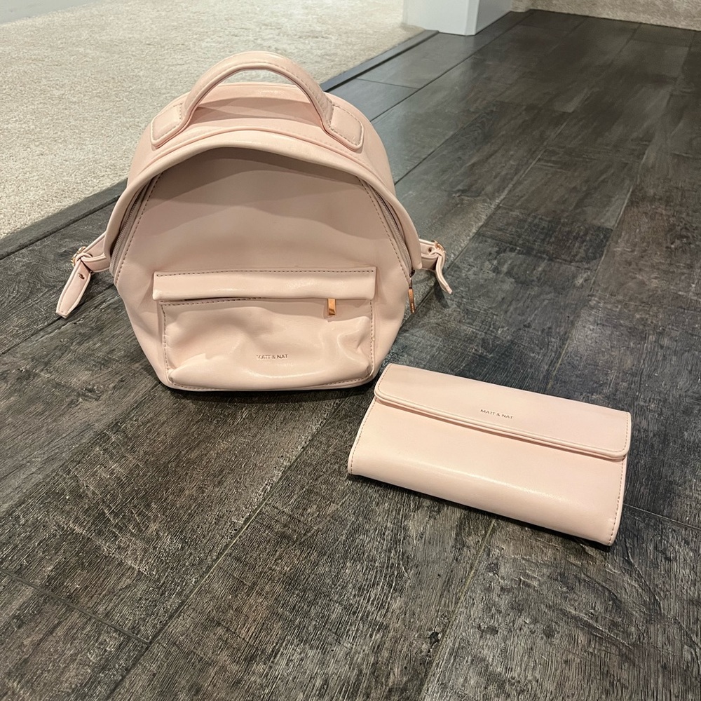 Matt & Nat Pink Backpack and Wallet Set